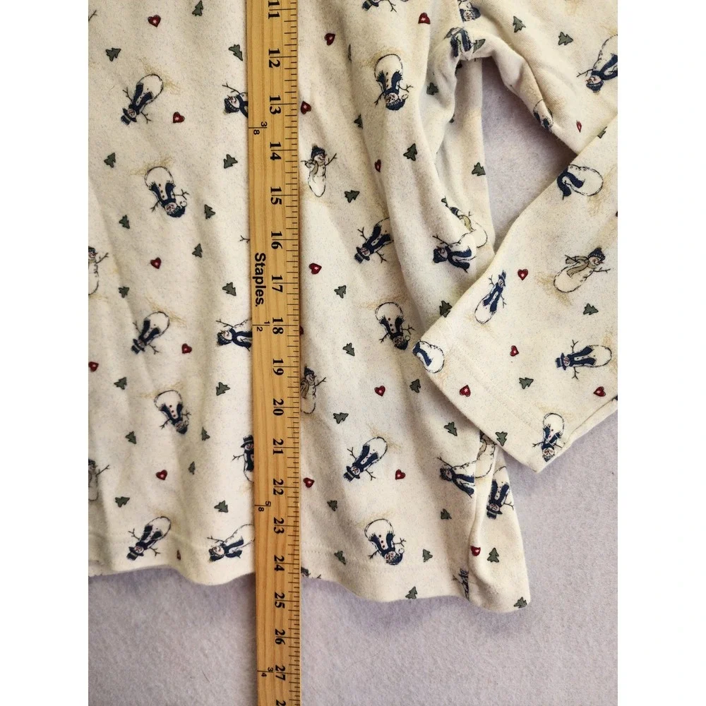 Croft & Barrow Snowman Print Mock Neck Long Sleeve Cotton Top 1X
